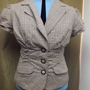 Studio Y Brown Dress Jacket Short Sleeve XXL